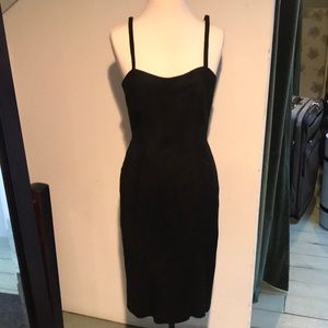 Gorgeous vintage soft black suede dress